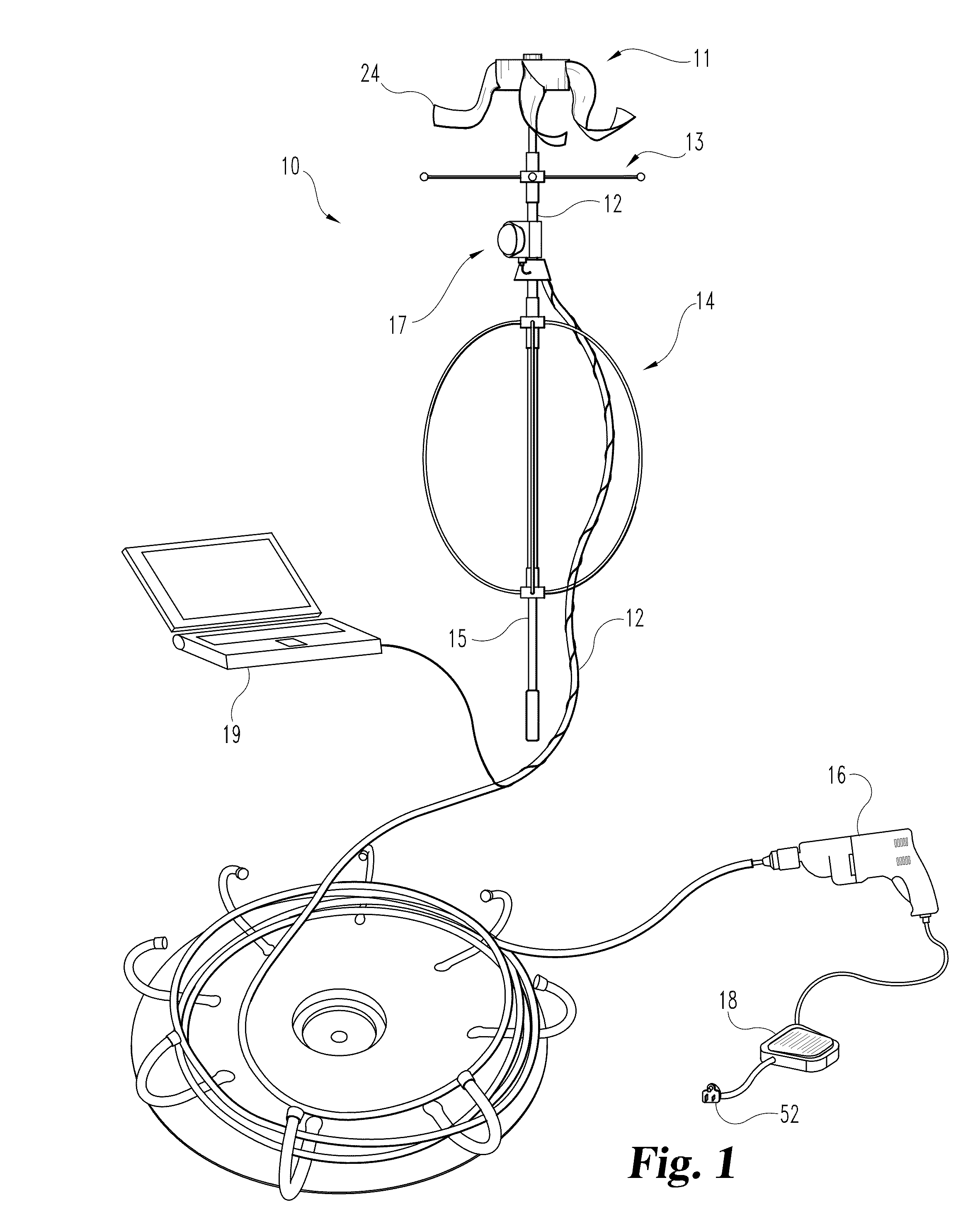 Device for cleaning and remotely inspecting a chimney