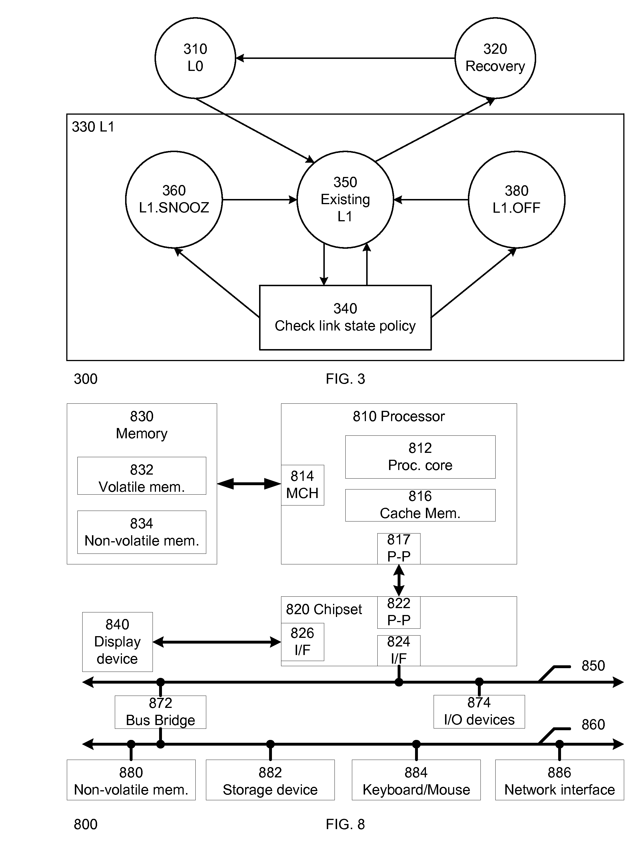 Method and apparatus to reduce idle link power in a platform