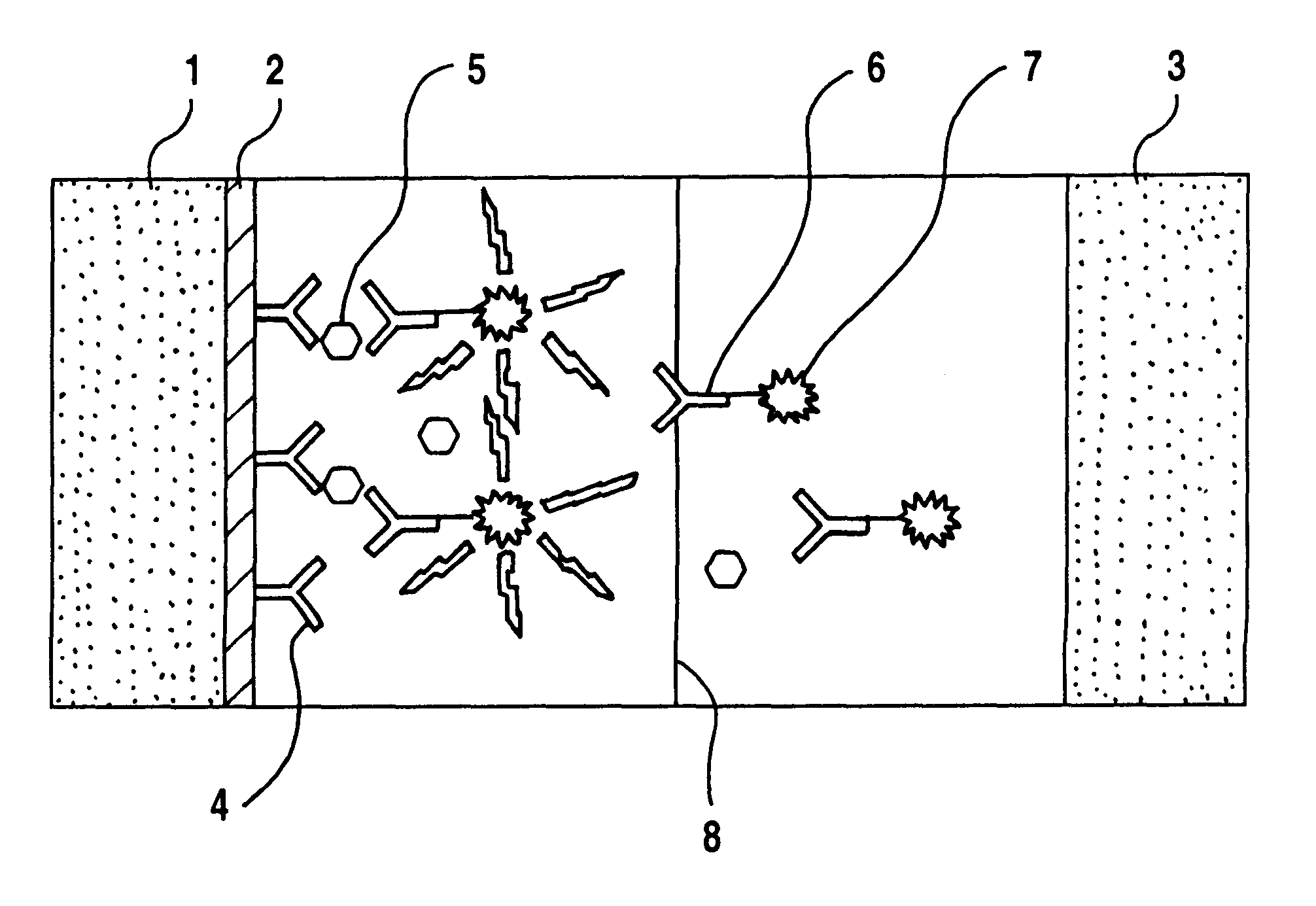 Electrical excitation of label substances at insulating film-coated conductors