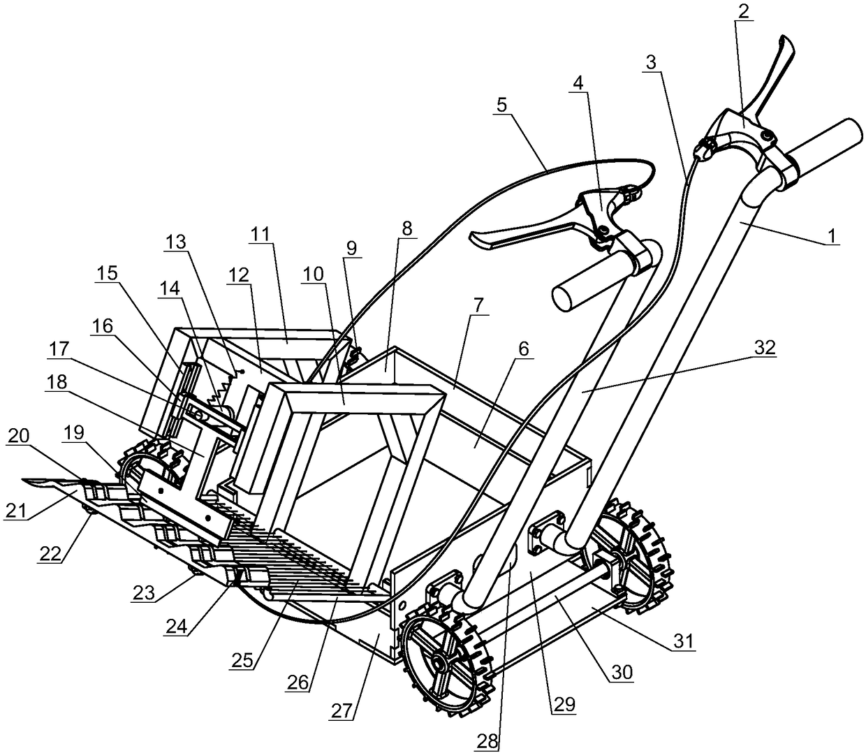 Hand-pushing multifunctional strawberry picking car