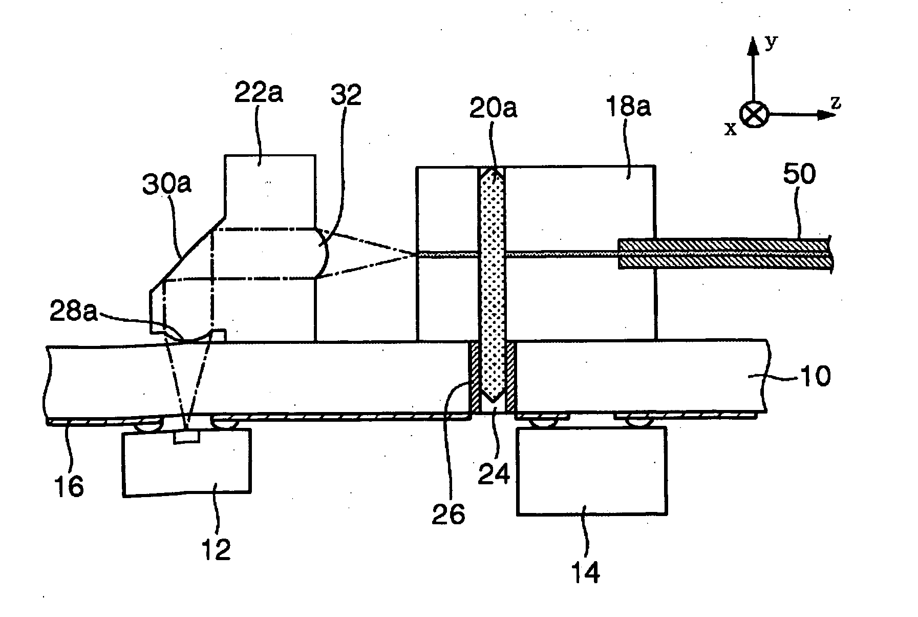 Optical module and method of manufacturing the same, and hybrid integrated circuit, hybrid circuit board, electronic apparatus, opto-electricity mixed device, and method of manufacturing the same