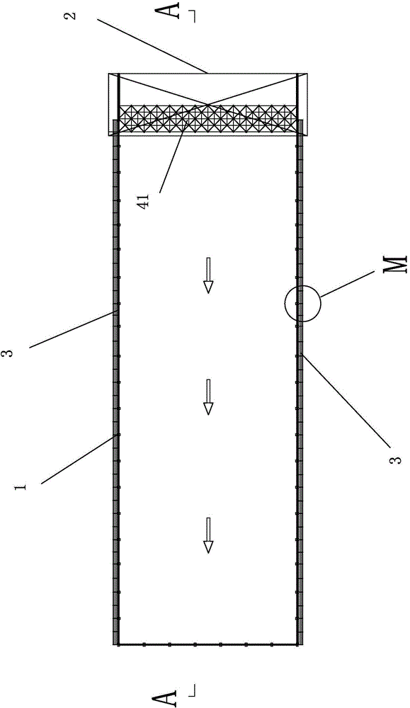 Large-span net rack aloft pairing, installing and overall horizontal moving method