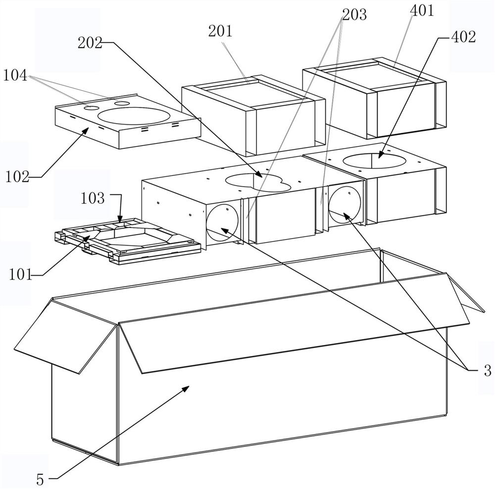 Recycled cardboard material locking structure for kitchen appliance set