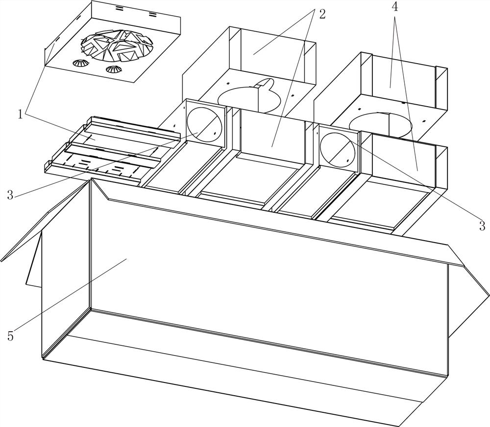 Recycled cardboard material locking structure for kitchen appliance set