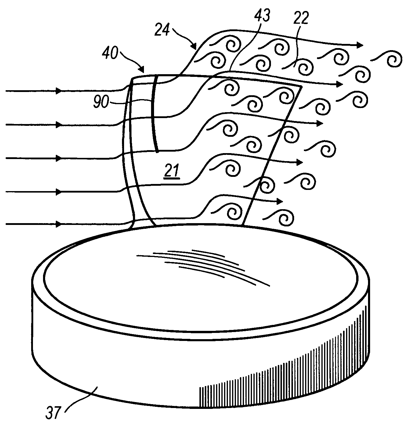 Mitigation of unsteady peak fan blade and disc stresses in turbofan engines through the use of flow control devices to stabilize boundary layer characteristics