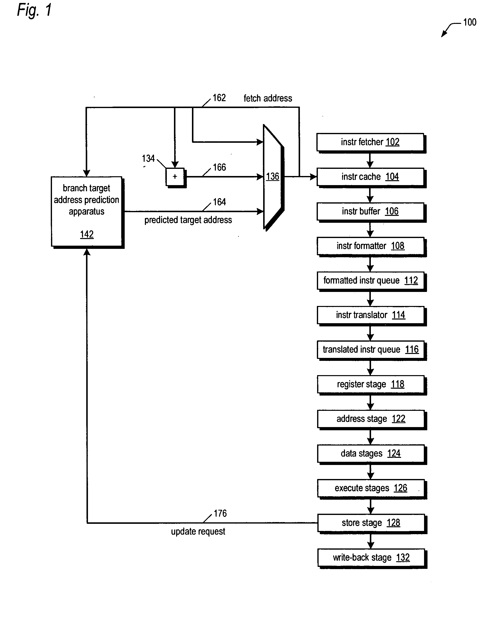 Variable group associativity branch target address cache delivering multiple target addresses per cache line