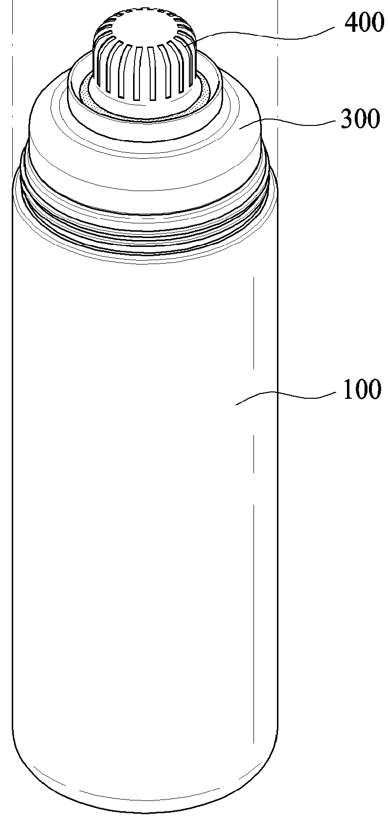 Liquid container having double cap