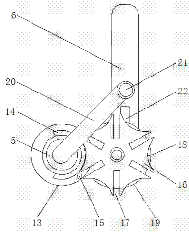 Driving structure of supporting arm for stacking hollow building blocks