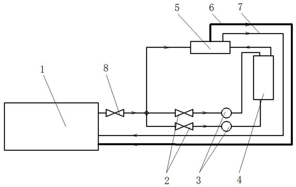 Water-based spraying line coating recycling device