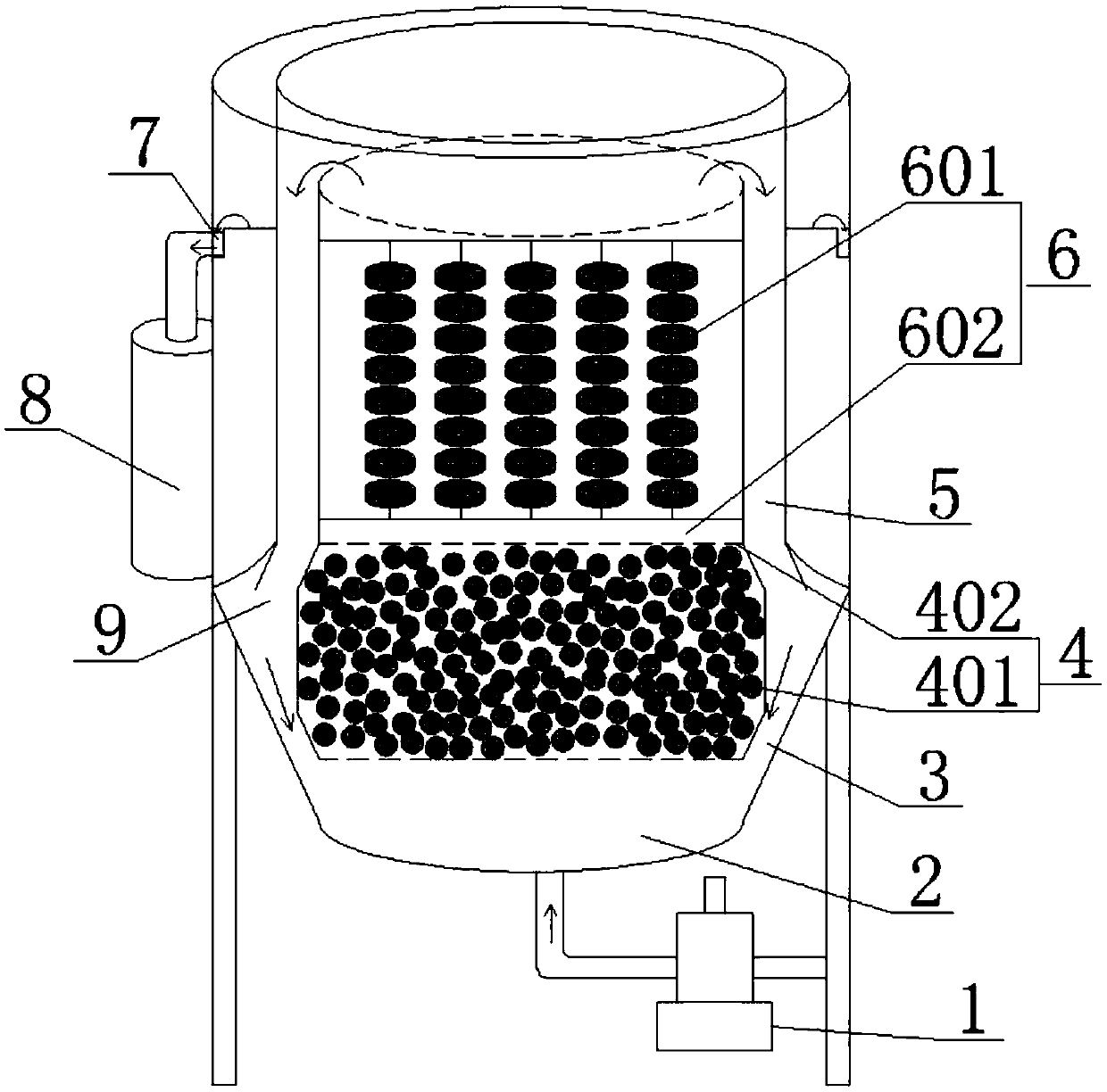 Vertical type integration sewage treatment device