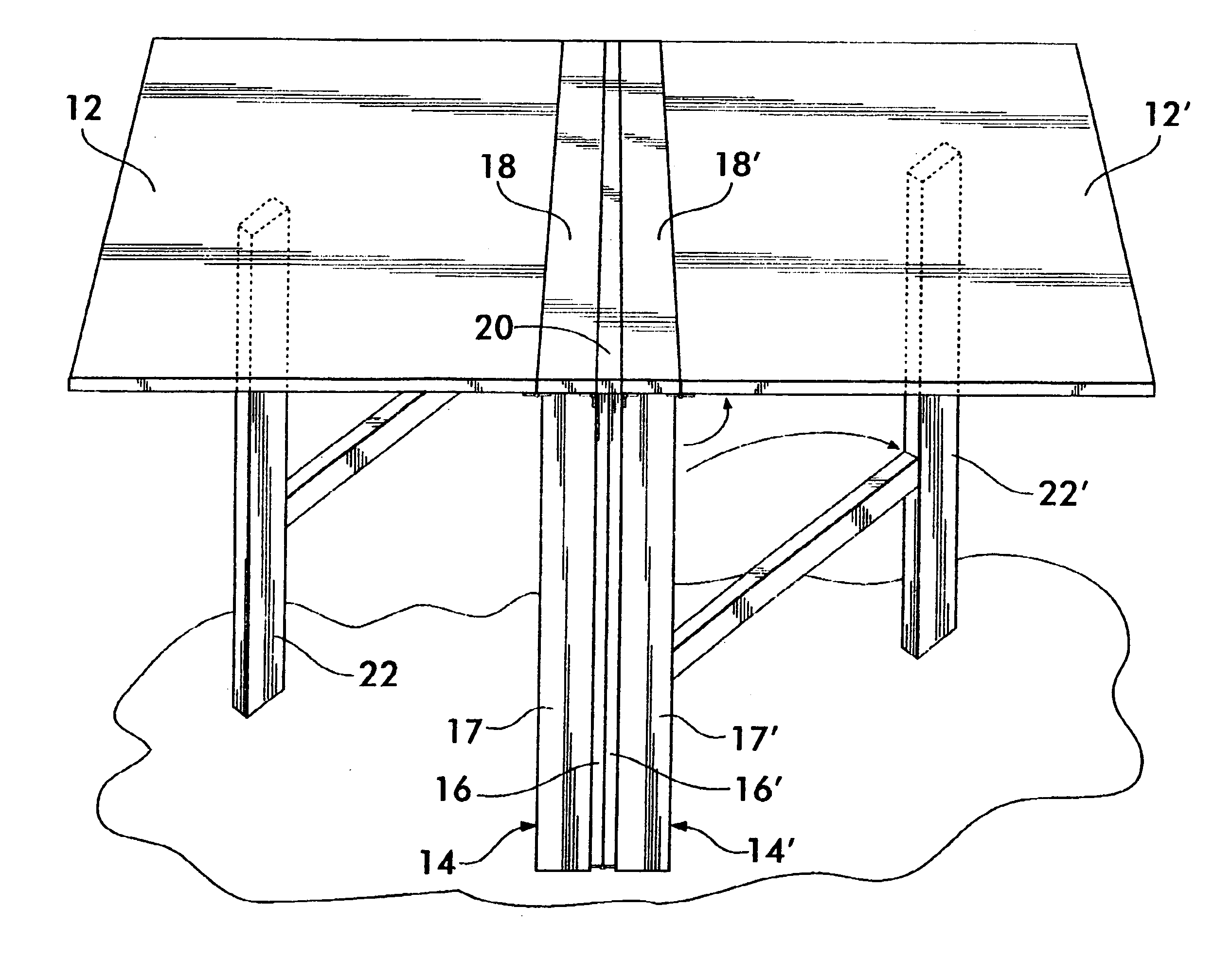 Folding table with composite pedestal base