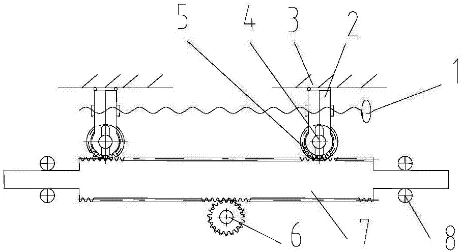 Driving mechanism of variable distance turn lock of special transport case lifting tool