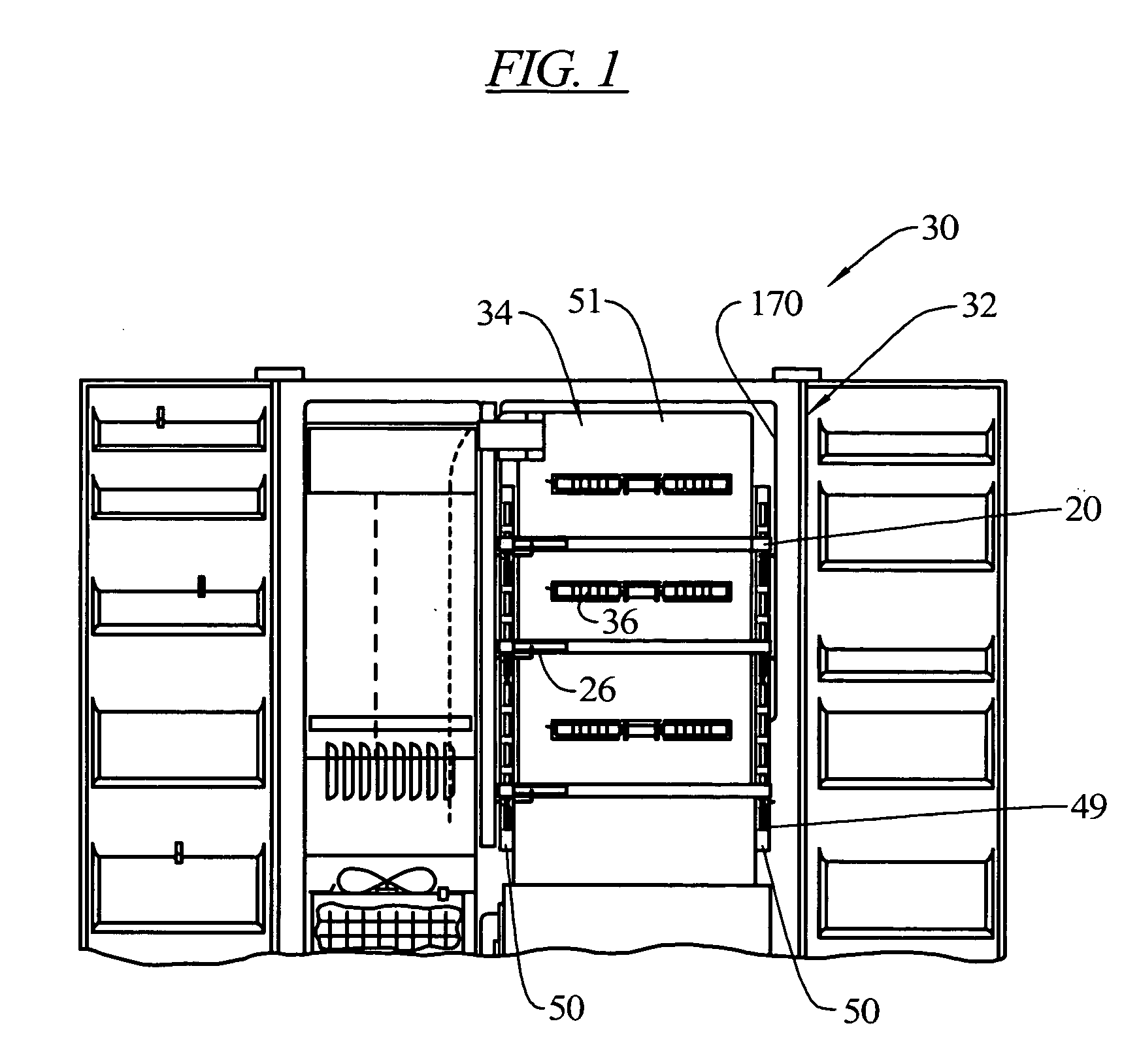 Encapsulated sliding shelf and over-molded frame