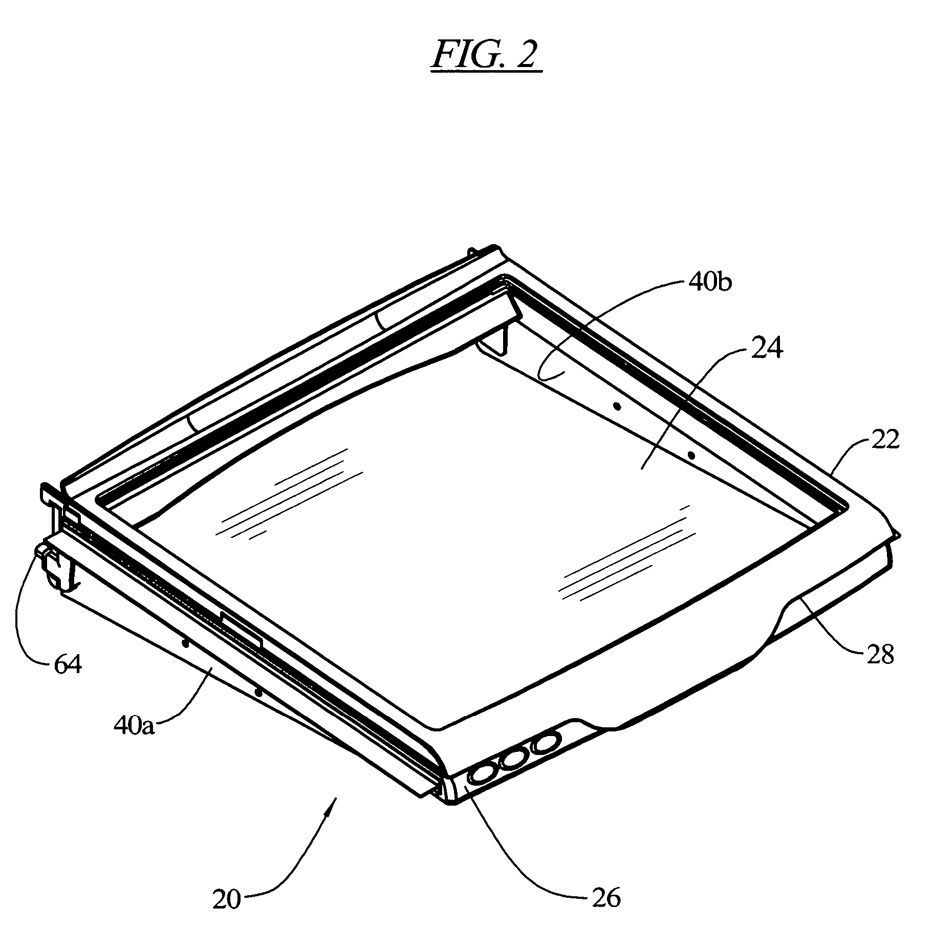 Encapsulated sliding shelf and over-molded frame