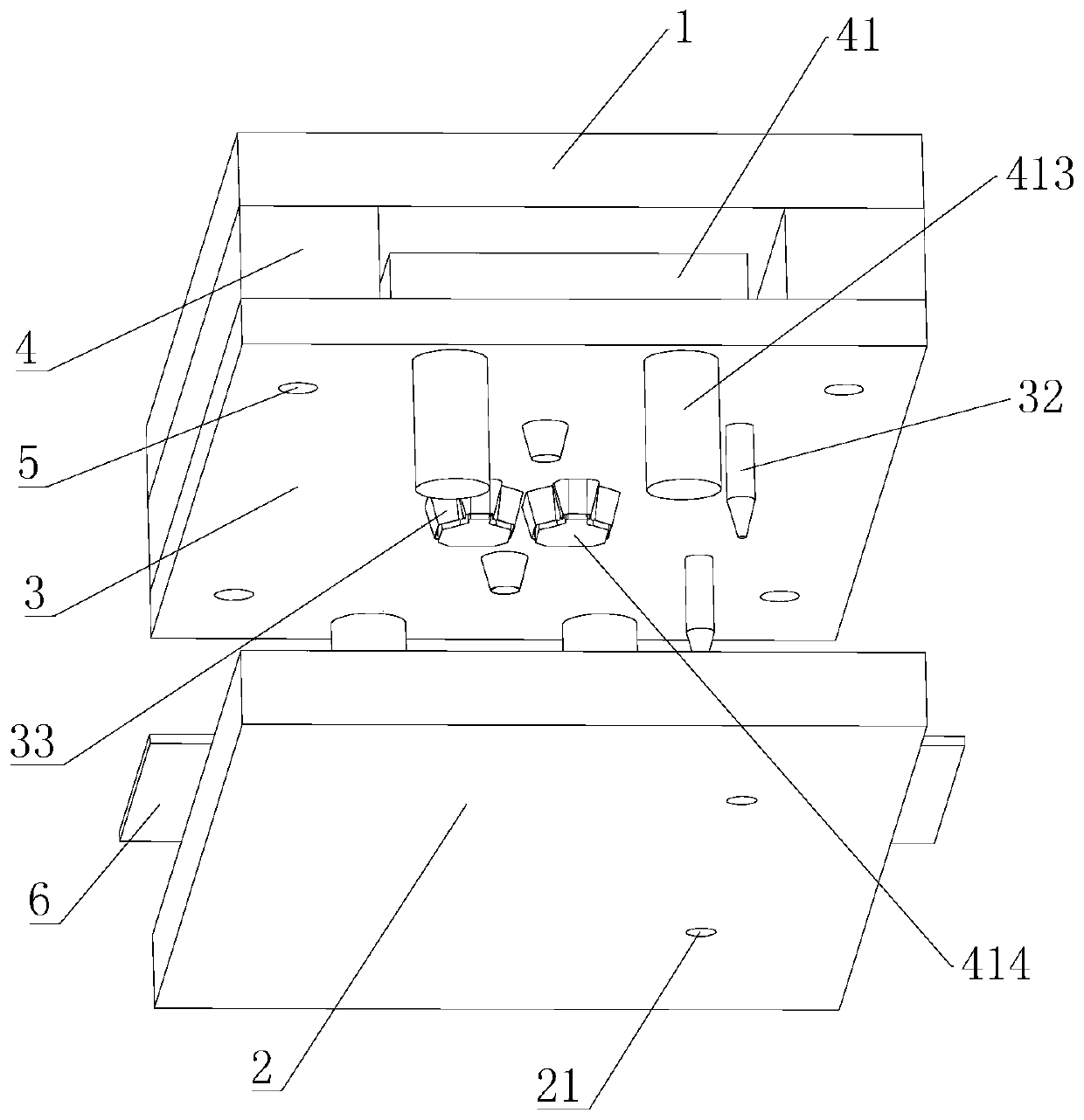 Impression-free linkage type self-material-returning cutter die