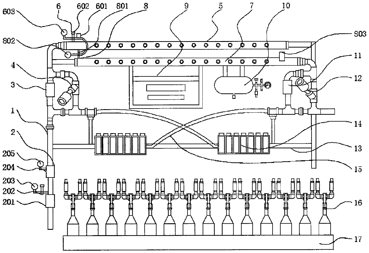 Pneumatic shield gate gas path switching device