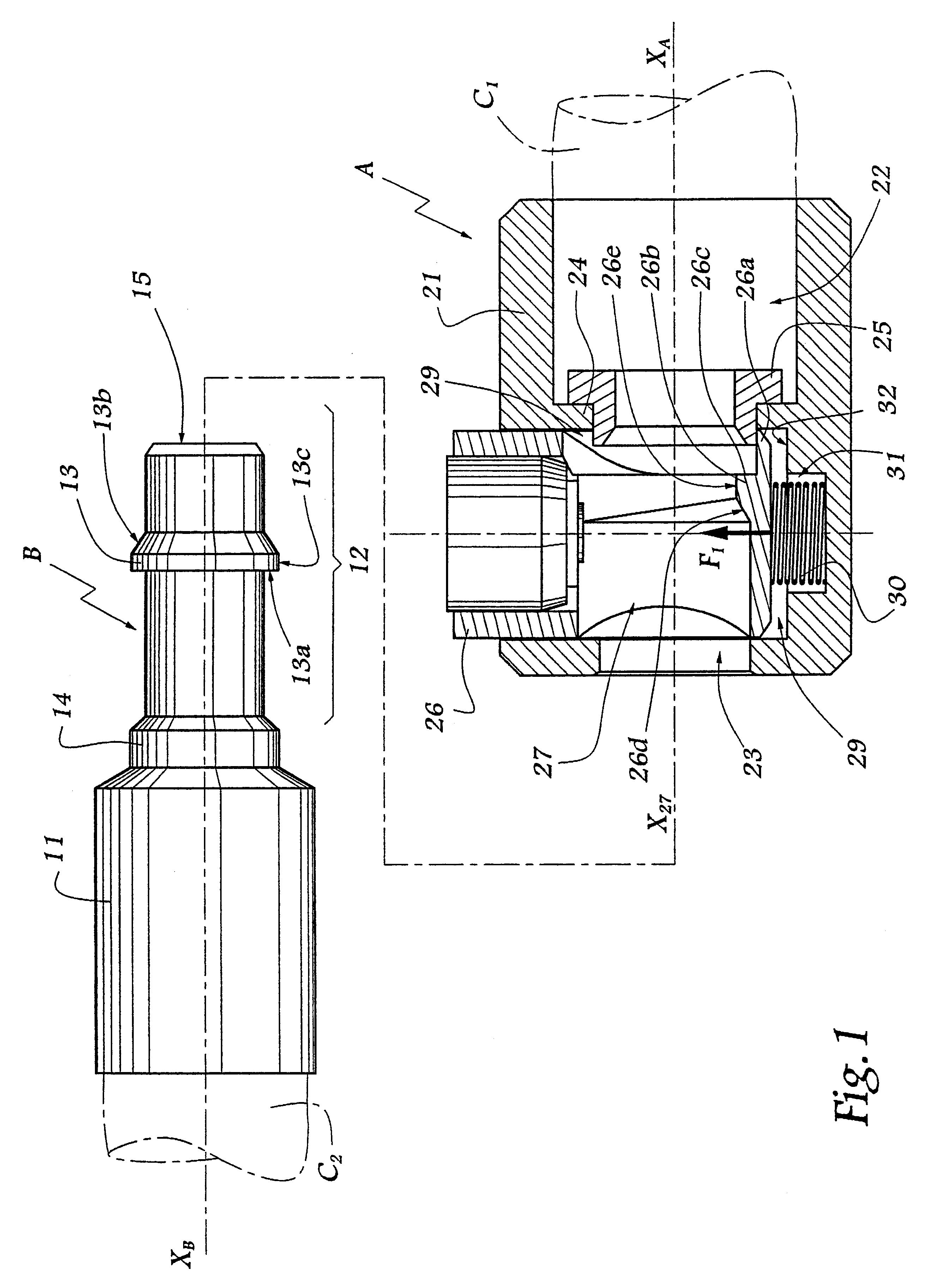 Female element of a connection and quick connection incorporating such an element