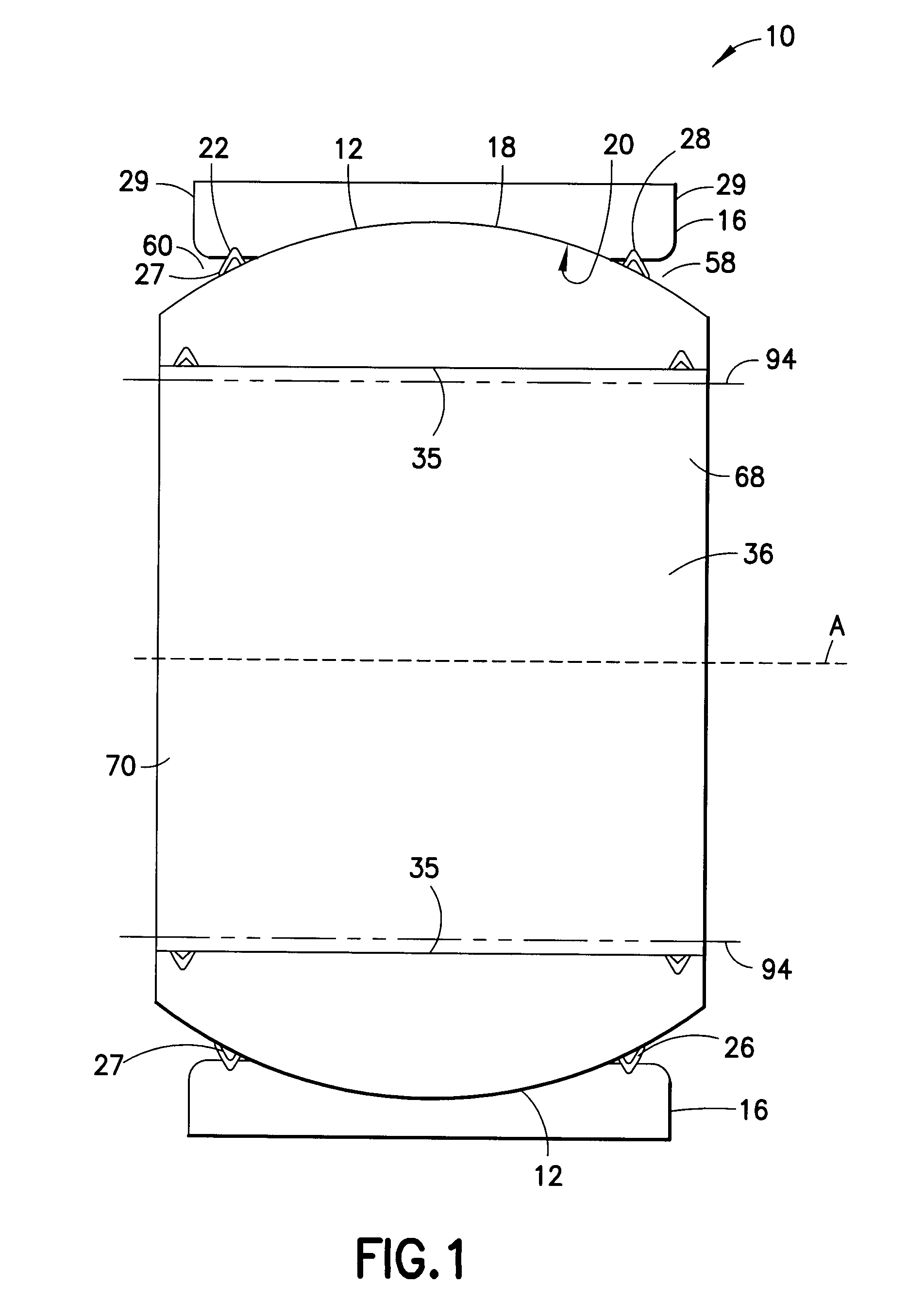 Spherical plain bearing with spread sealing means