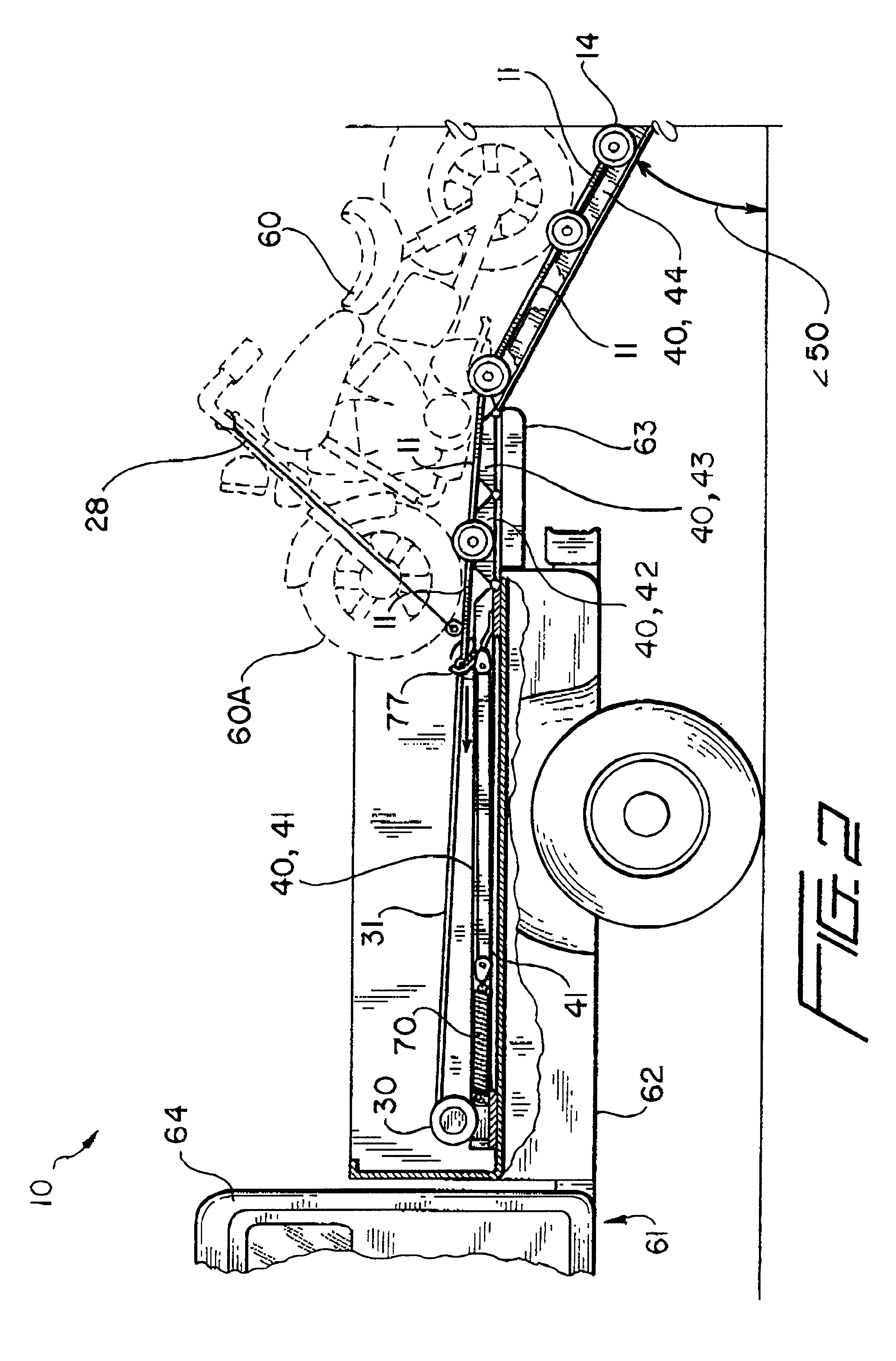 Apparatus for loading and unloading a vehicle bed