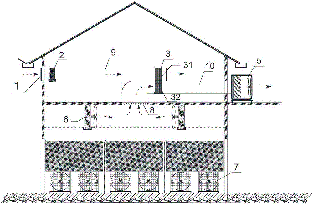 Drying room and method for dehydration through drying room