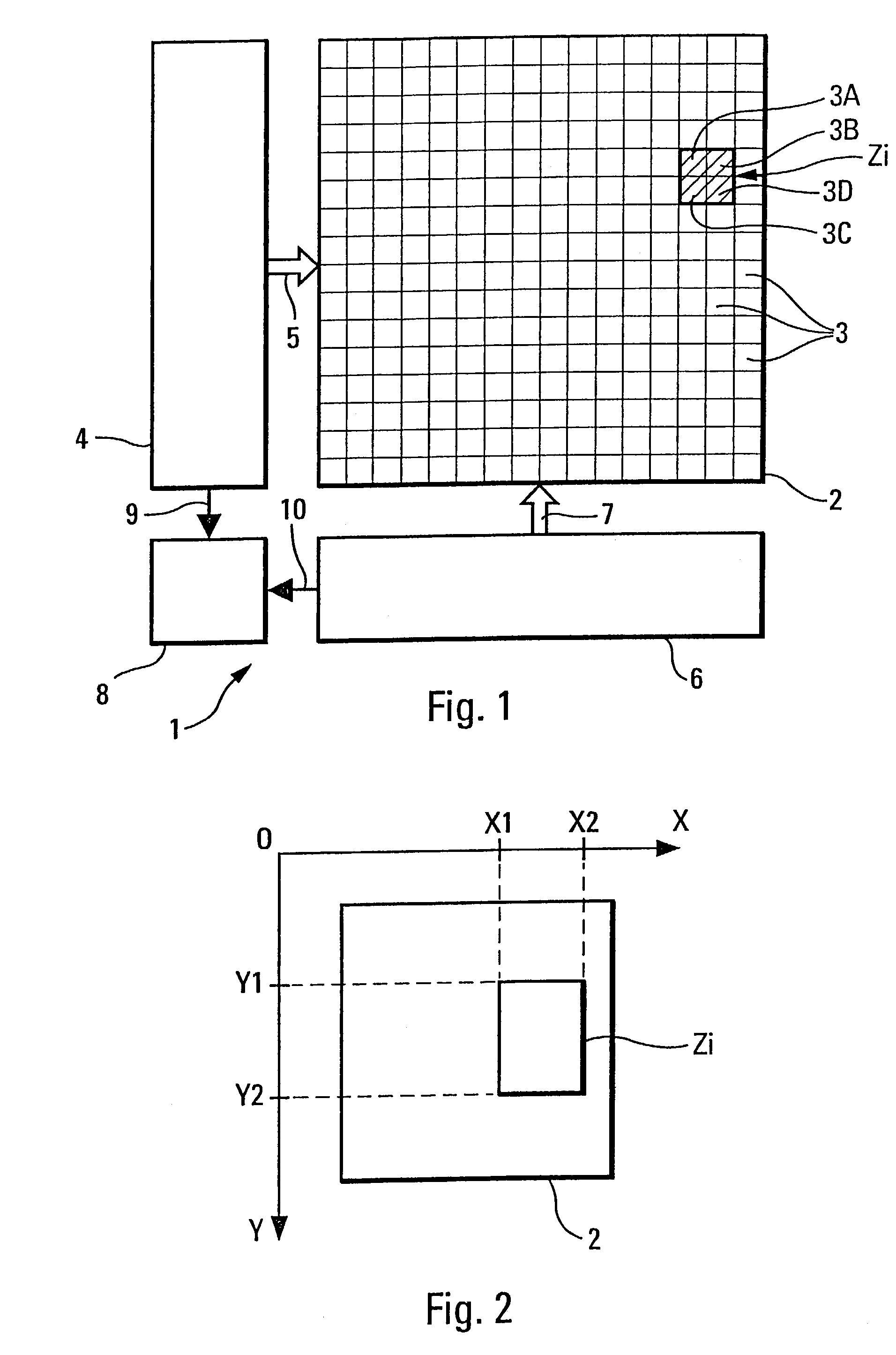 Method for extracting an illuminate zone from a photosensor matrix