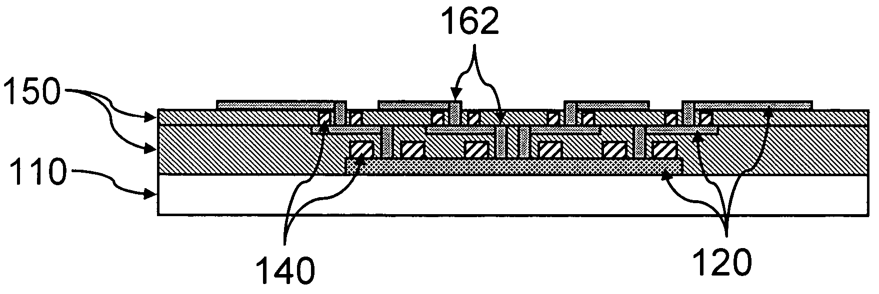 Structure for reducing stress for vias and fabricating method thereof