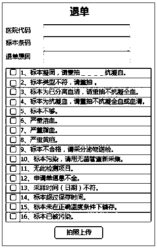 Medical specimen information processing method based on handheld terminal