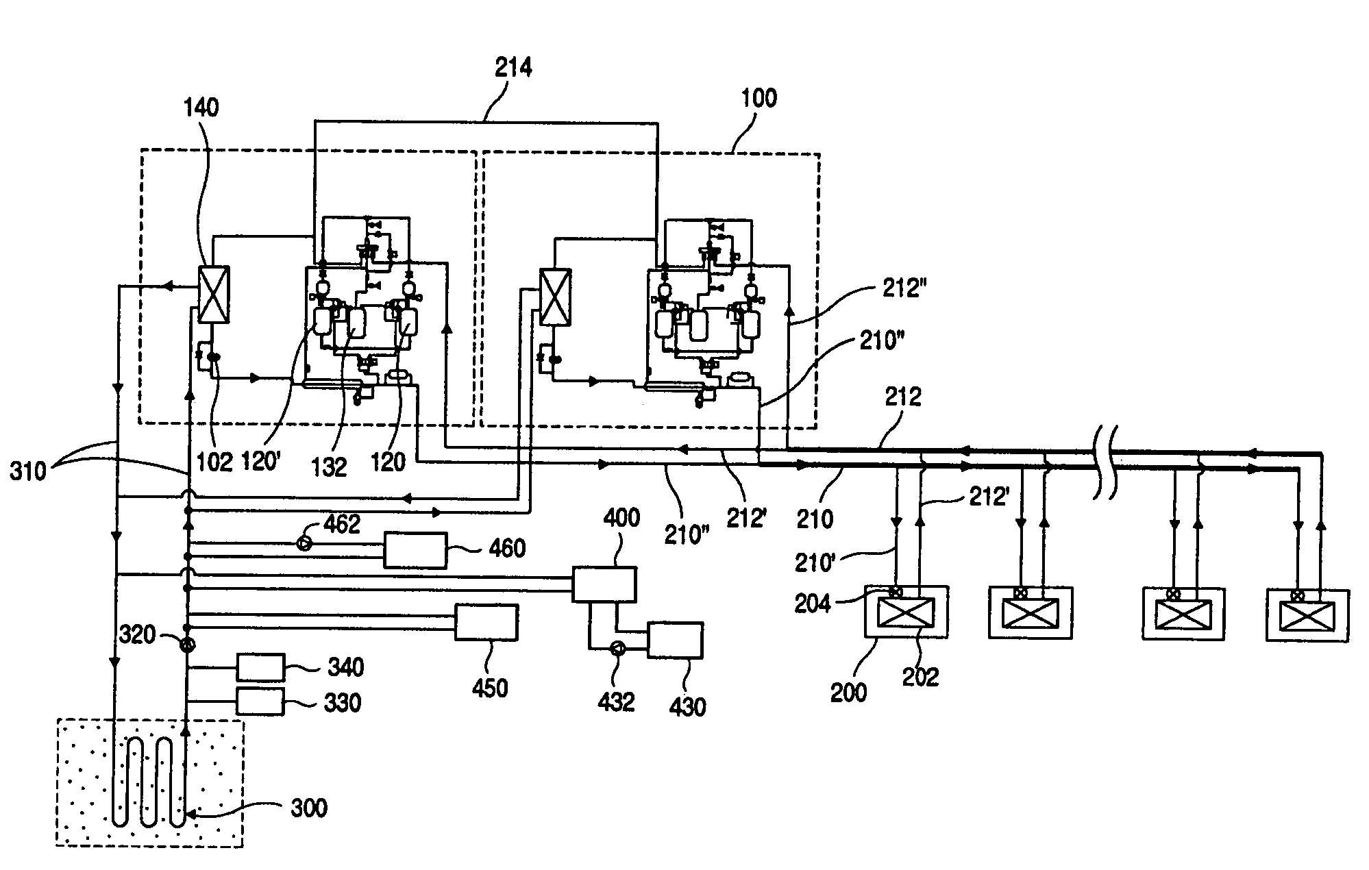 Air conditioning system using ground heat