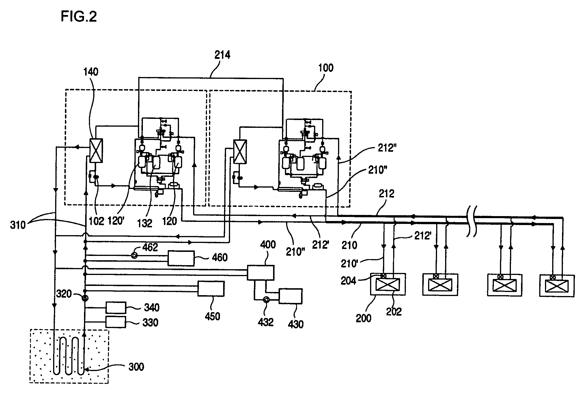 Air conditioning system using ground heat