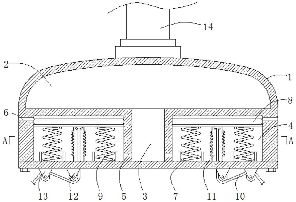 A floating body for semi-submerged marine wind power generation equipment