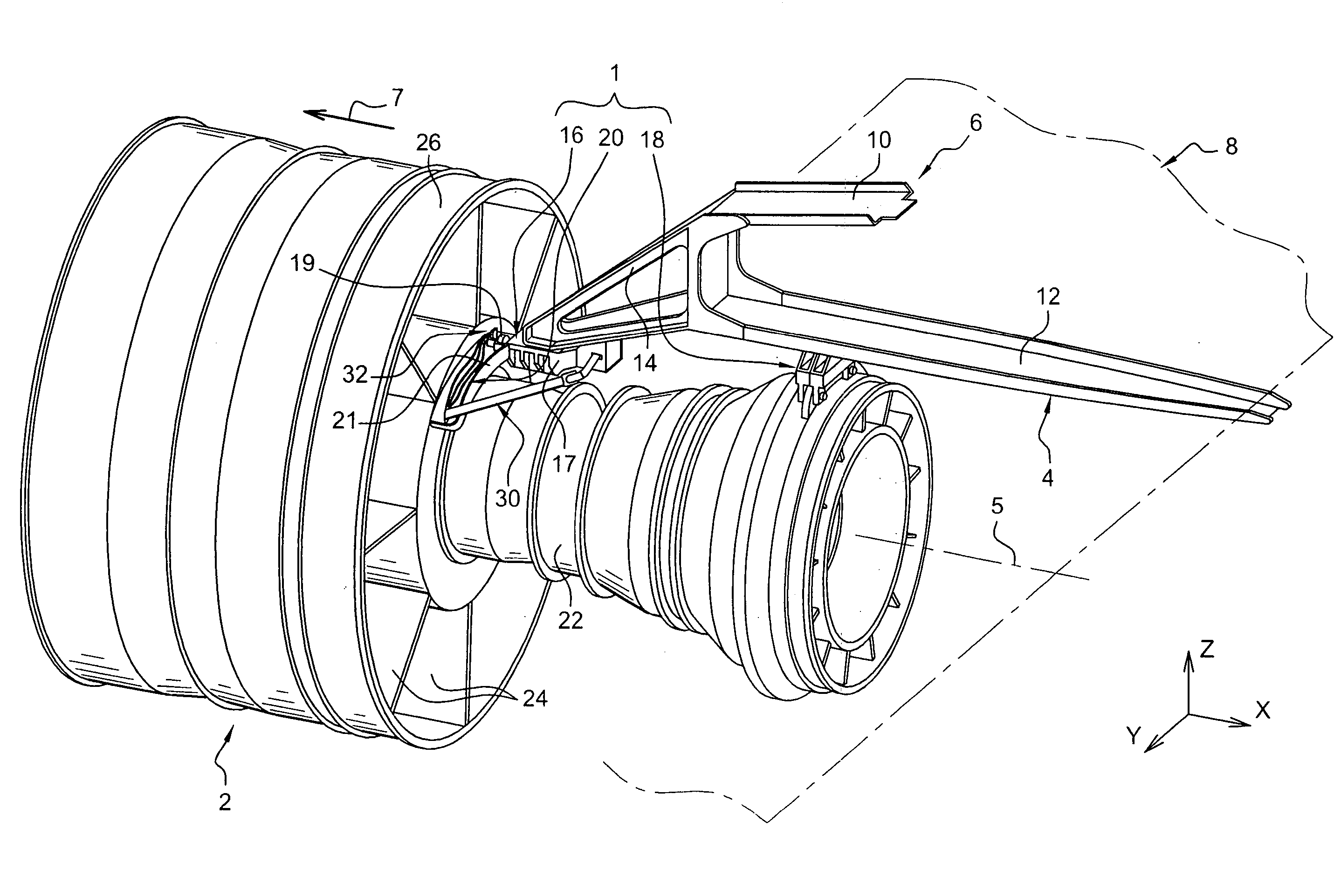 Mounting system inserted between an aircraft engine and a rigid structure of an attachment strut fixed under a wing of this aircraft