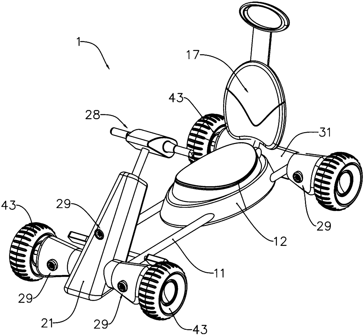 Transformable stroller and application method thereof