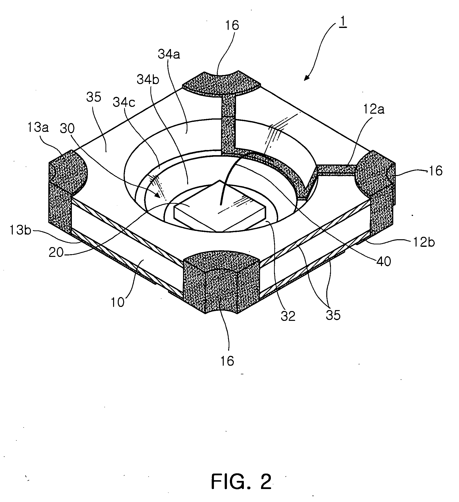 Light emitting diode package having multi-stepped reflecting surface structure and fabrication method thereof