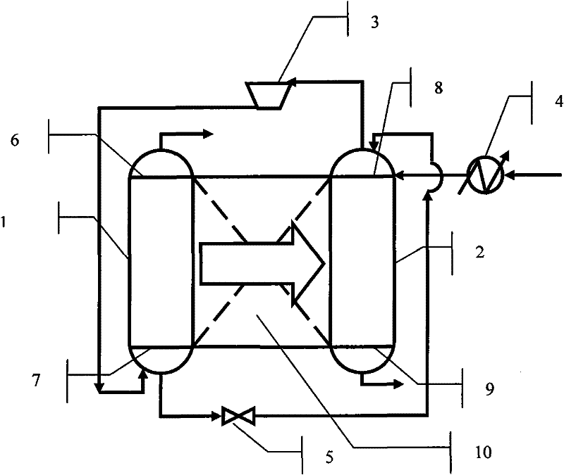 Tower of internal thermal coupling distillation tower and control process thereof