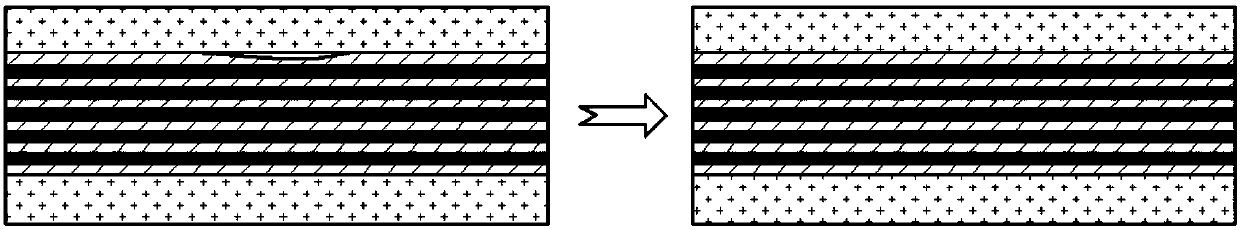 Damage repair process and device for carbon-fiber-enhanced thermoplastic super-hybrid composite laminates