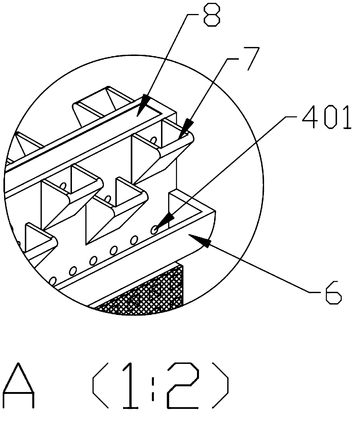 A sponge city ecological landscape wall with both ornamental and environmental greening