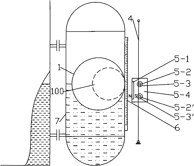 Float level gauge for high temperature and high pressure or high pressure low density medium