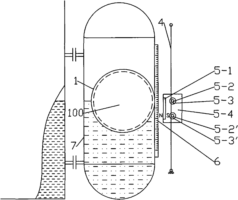 Float level gauge for high temperature and high pressure or high pressure low density medium