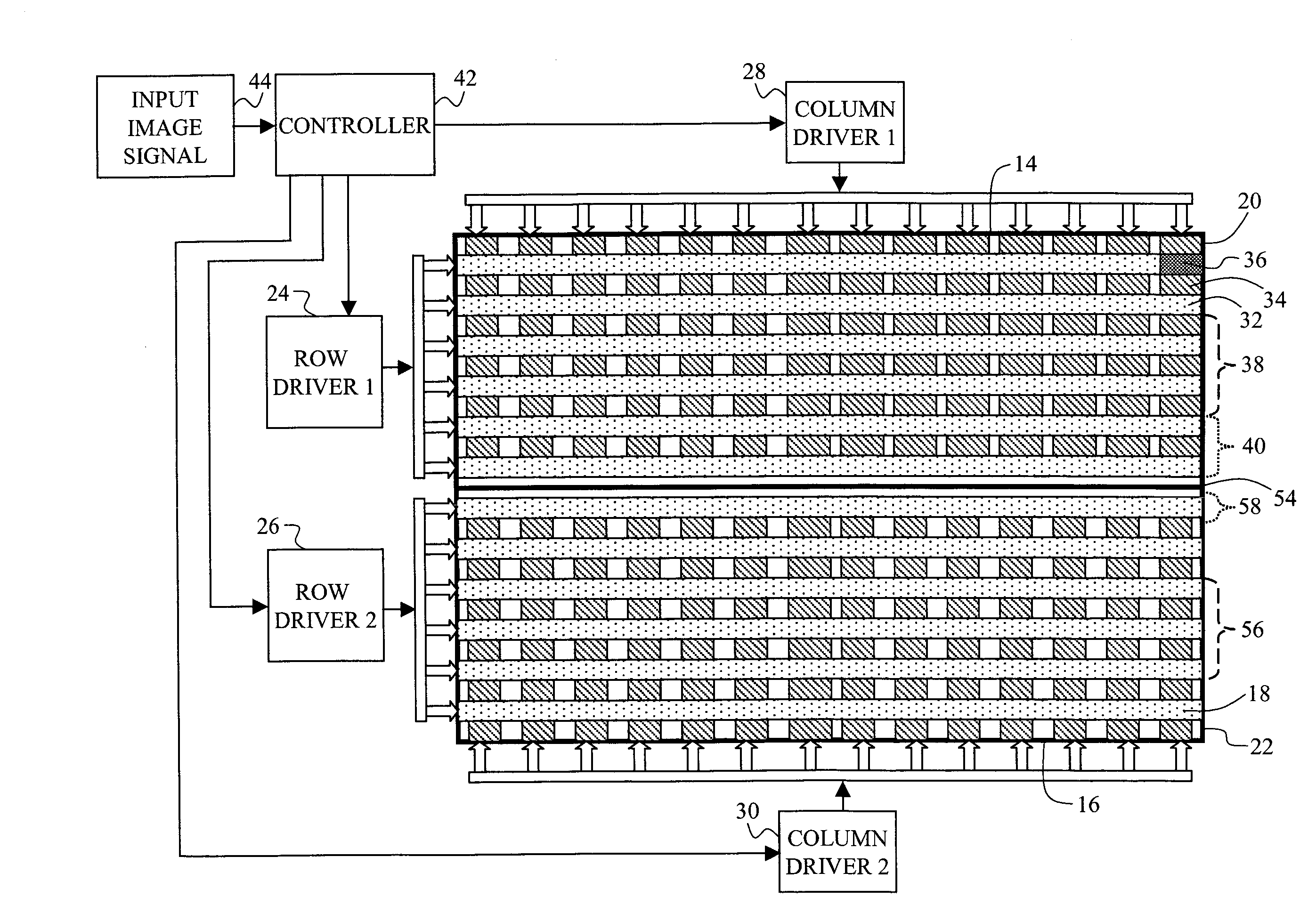 Tiled passive matrix electro-luminescent display