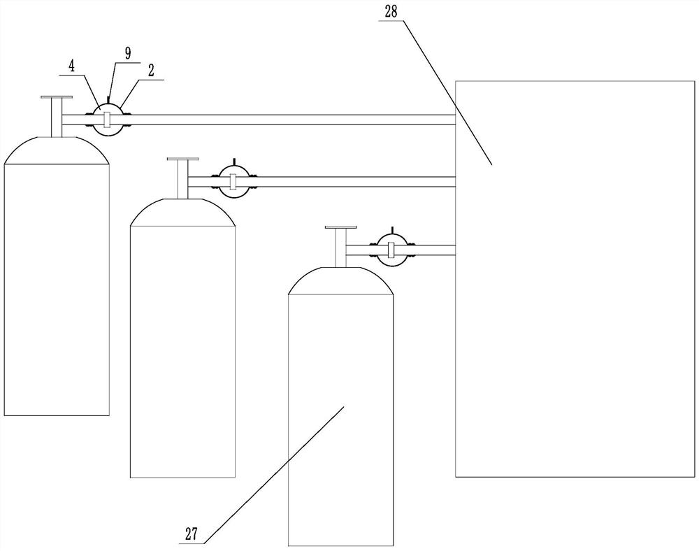 Gas path gas leakage detection structure of chromatographic instrument for laboratory