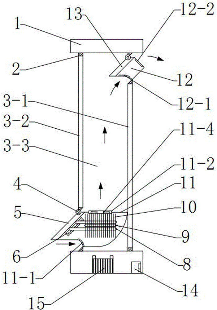 Winter time-controlled type ventilation window of concentrating photovoltaic electric heating coupling ventilation system