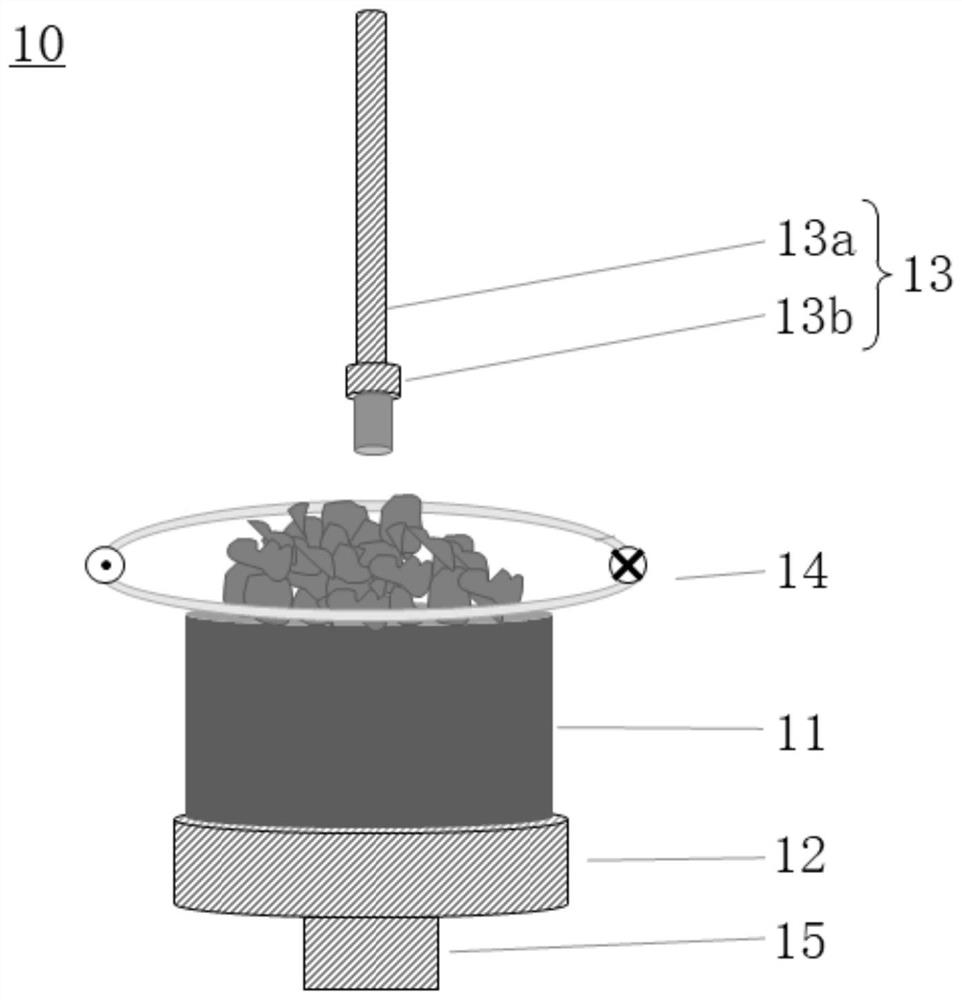 Device for detecting blocky polycrystalline silicon impurities as well as application and detection method thereof