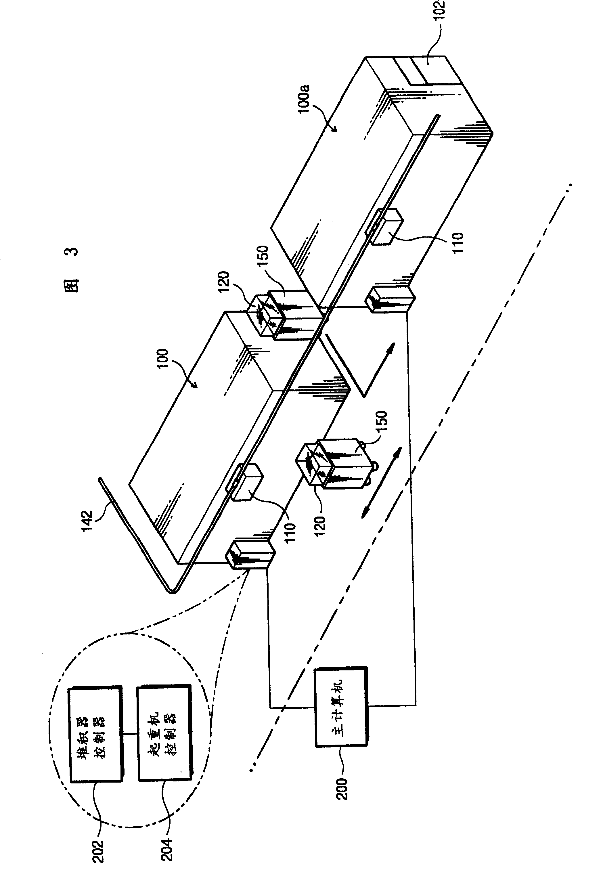 Automatic storage system of multi-gantry cranes and controlling method thereof