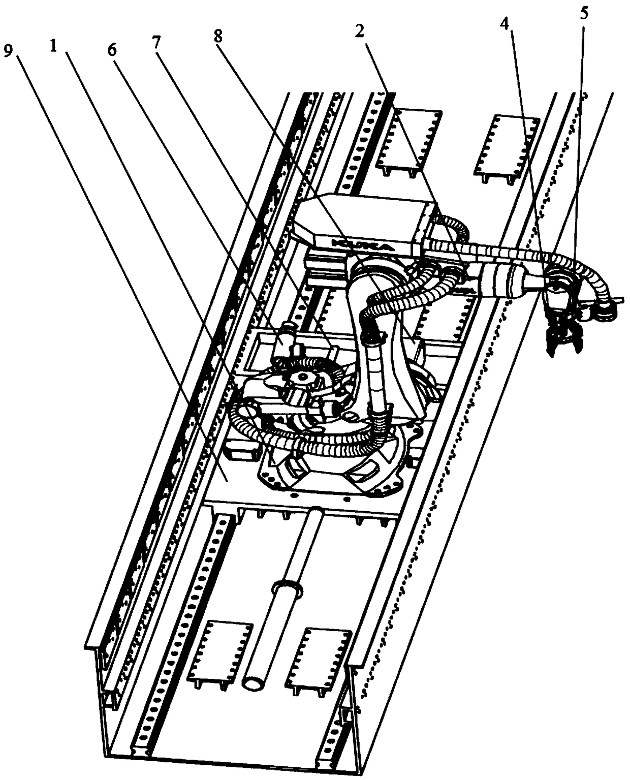 Groove face machining device and groove face positioning method for large ship