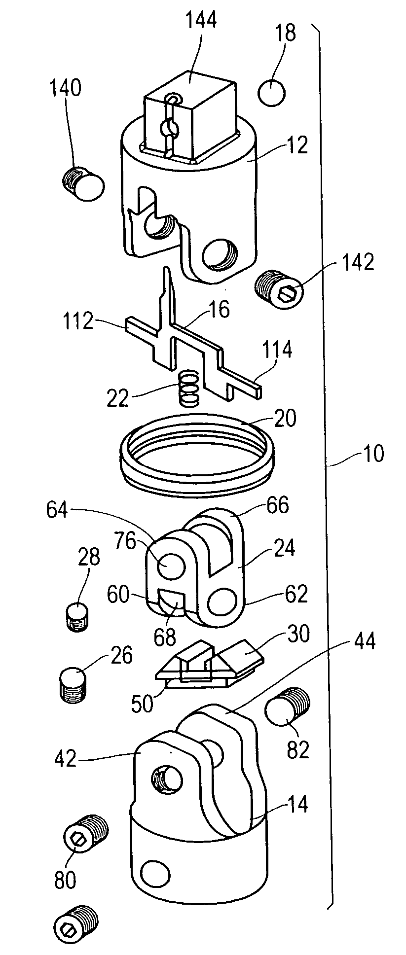 Low profile locking socket wrench universal joint