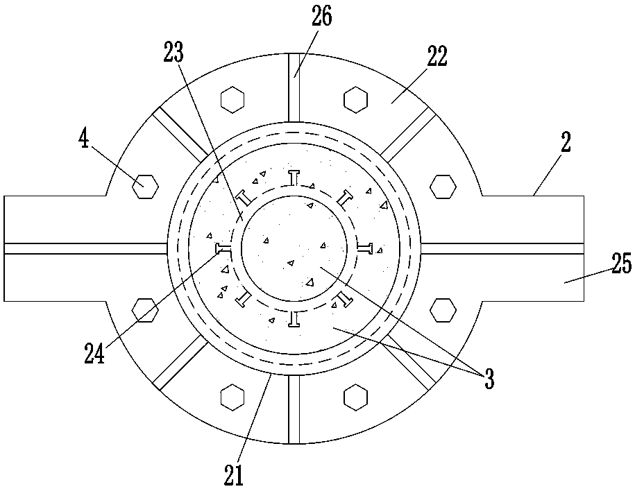 Joint reinforced type fabricated steel pipe concrete connecting structure and construction method thereof