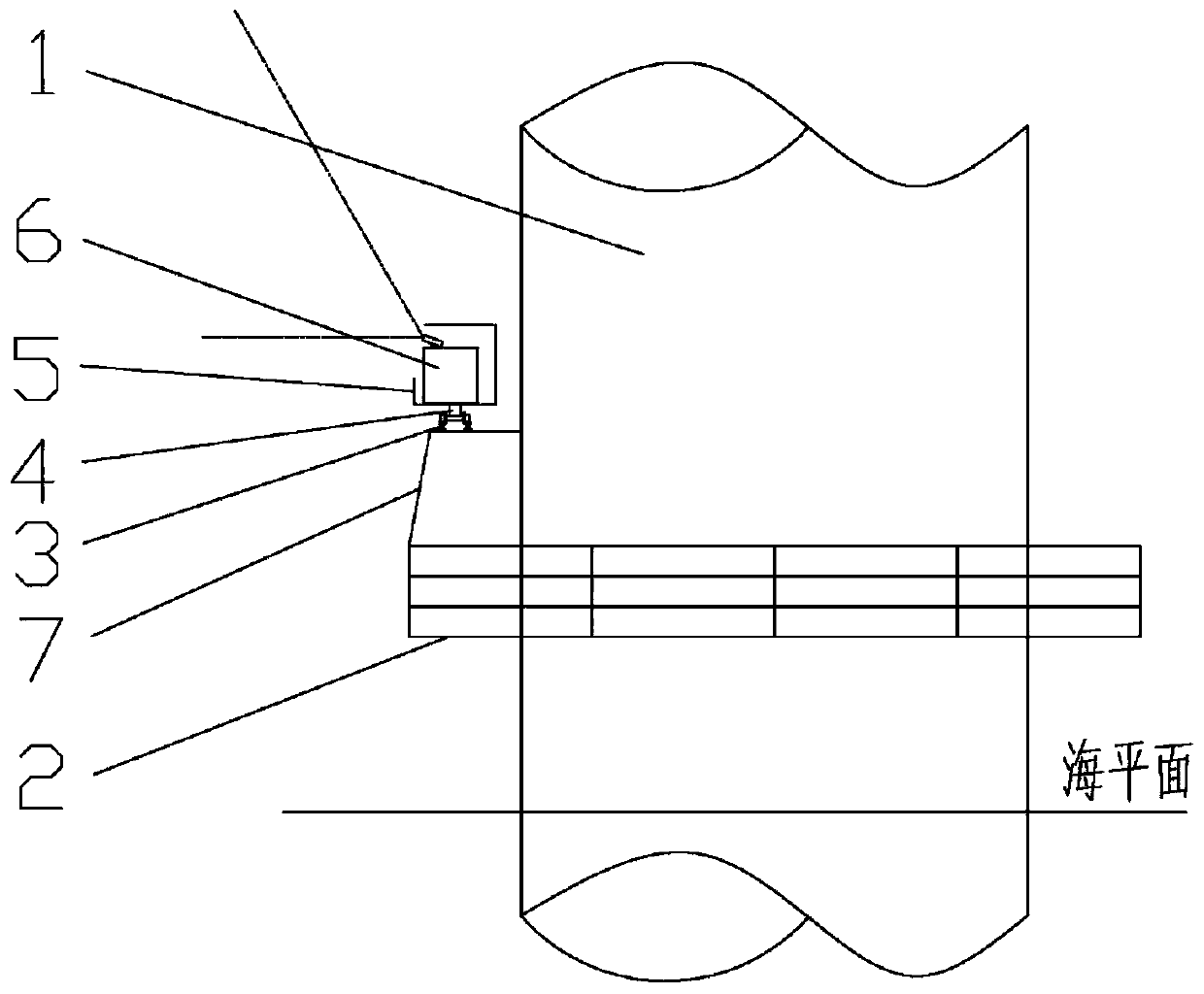 Offshore scanning type laser radar wind measuring device and method