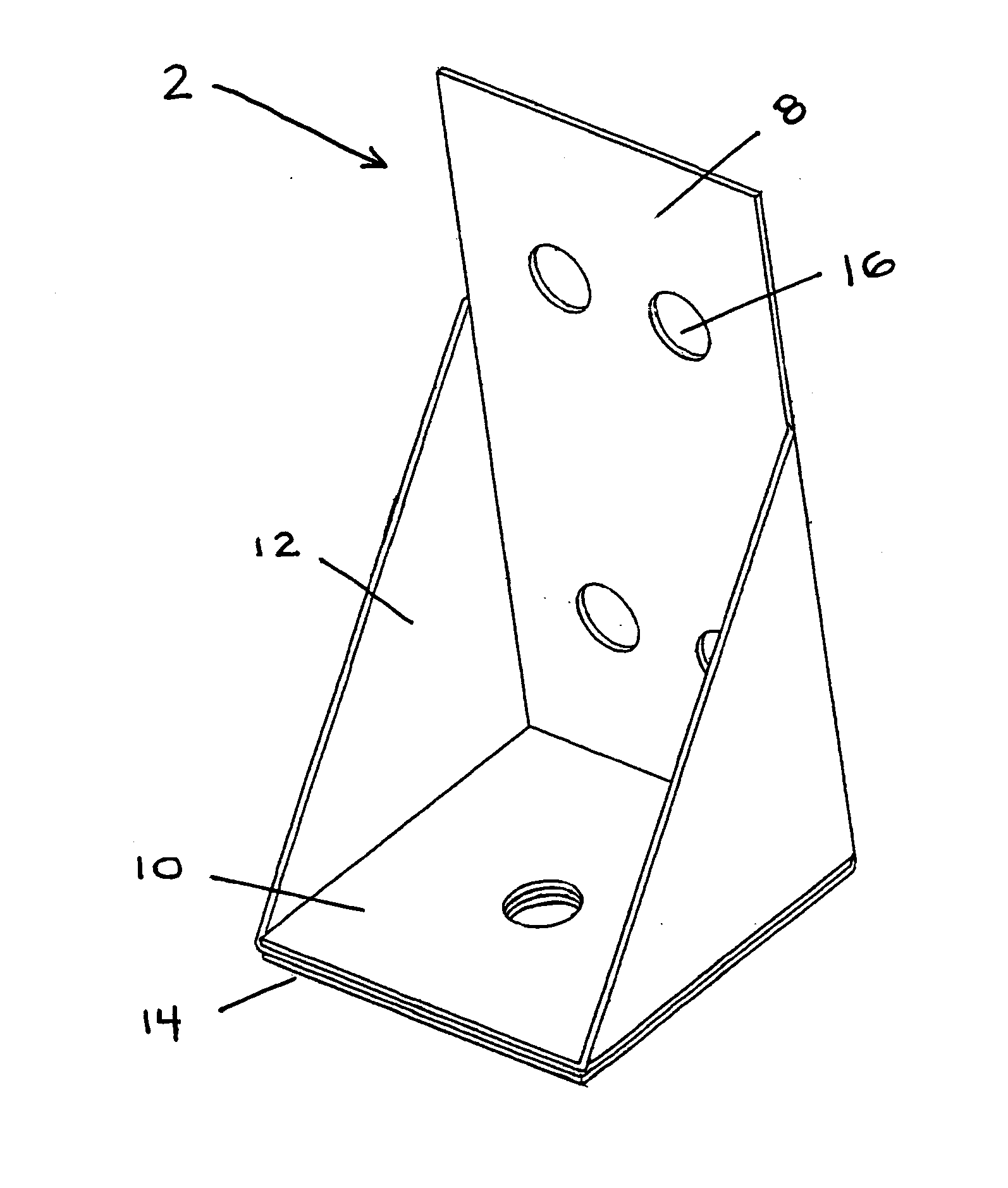 Bracket having a three-layered base