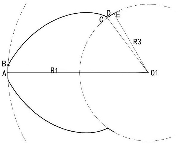 Tooth profile of a twin-screw machine rotor