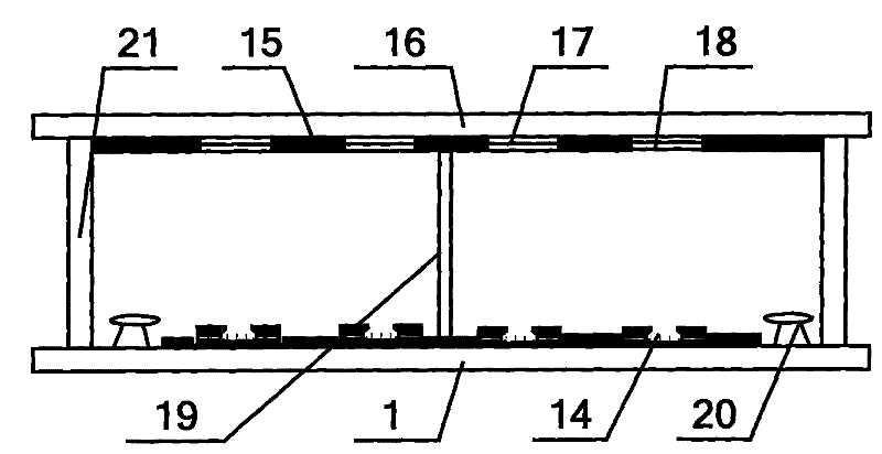 Flat-panel display with high segment cathode double-dot gate control structure and its manufacturing process